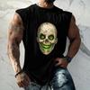 Men's Loose Fit Sleeveless Tank Top Casual Sports Muscle Shirt Halloween Print Comfortable Breathable Lightweight Summer Wear