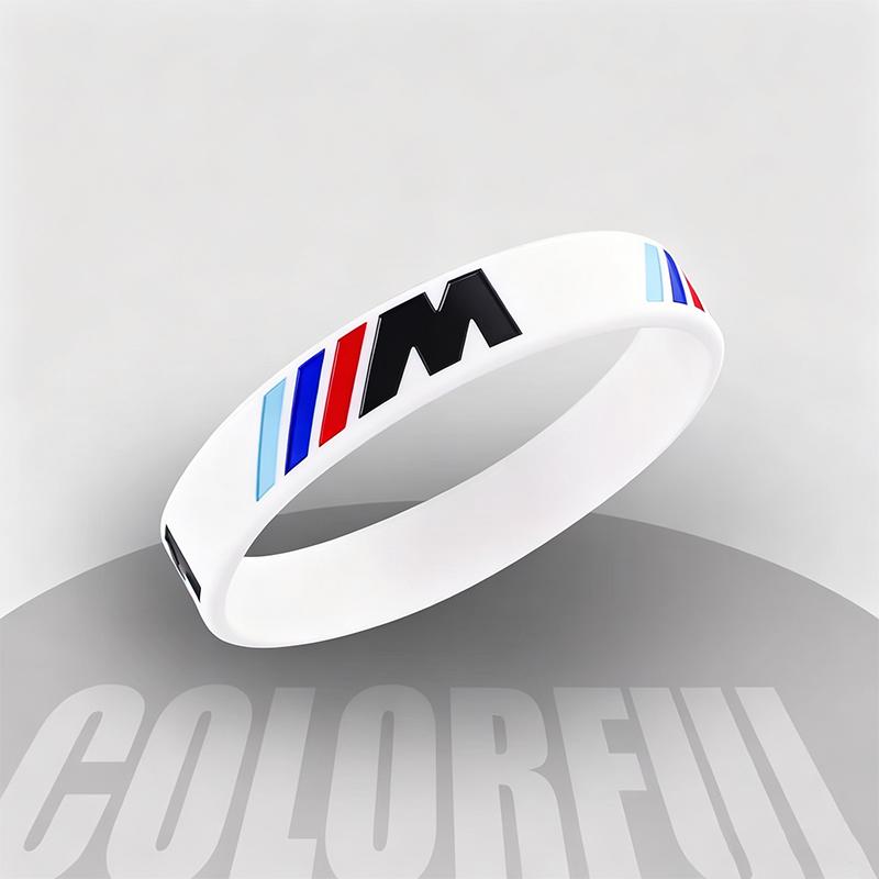 VYOJ1 1/2Pcs Rubber Stretch Wristbands Sports Bracelet Accessories Car Sticker For BMW E46 E90 E60 F30 F10 F20 G20 G30 E92 E87 E39 E36