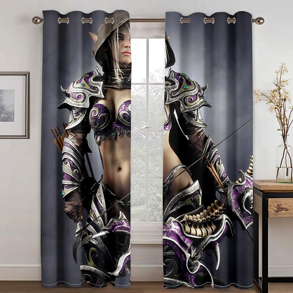 Game Cool Boy Luxury Cartoon Animation Window Curtains For Living Room Bedroom Bathroom Kicthen Door Home Decor On Sale 2Pieces