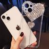 Creative Heart-shaped Water Diamond 15Promax for IPhone16 Phone Case, Apple 14 Protective Case 13, Fashionable and Luxurious