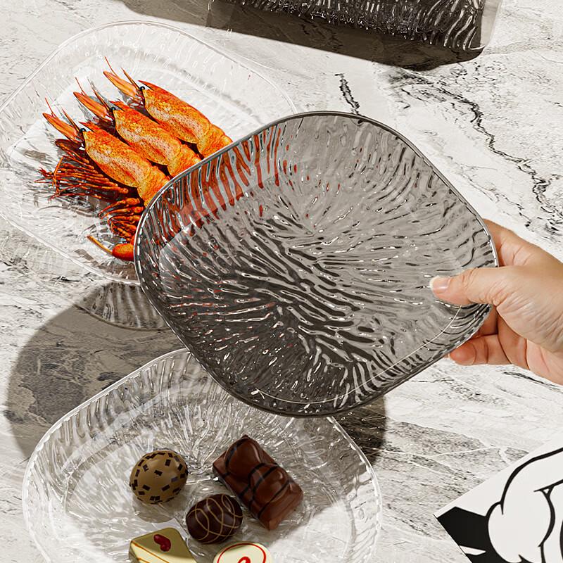 ZISIZ Glacier Pattern Transparent Snack Plates Set