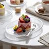 Exquisite Glass Dessert Dish Oval Shape Spit Bone Plate Simple Cold Dishes  Restaurant