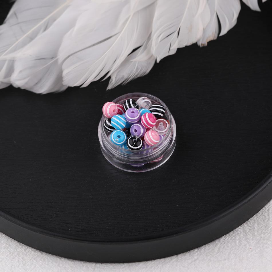 

8 мм Цветные полосатые смоляные бусины для изготовления украшений своими руками 8MM/50 pcs разноцветный