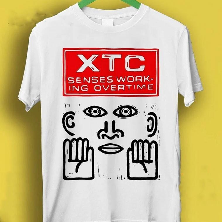 Винтаж XTC Senses Working Overtime Хлопковая белая футболка для мужчин TR204 Унисекс футболка M