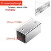 Stainless Steel Four-Way Square Tube Connector (20/25/30mm)