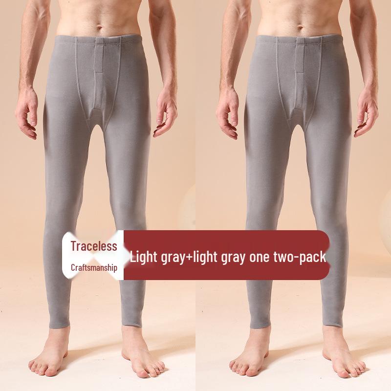 Colanți termici fără cusături cu talie înaltă pentru bărbați - Pantaloni de toamnă călduroși din bumbac lână