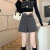 Women's High-Waisted A-Line Wide-Leg Pants - Autumn/Winter Casual Slimming Suit Shorts
