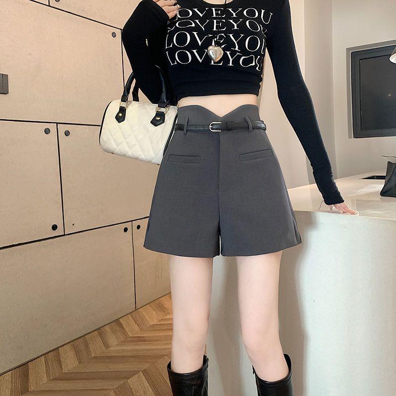 Women's High-Waisted A-Line Wide-Leg Pants - Autumn/Winter Casual Slimming Suit Shorts