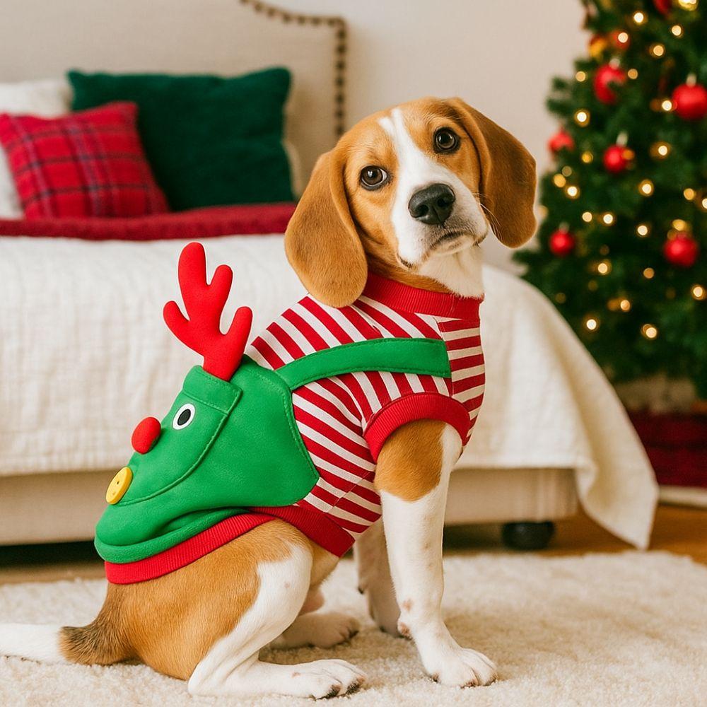 Warm Dog Four Legged Clothes Striped Pet Dress Up Costume Cats Christmas Coats  Autumn and Winter