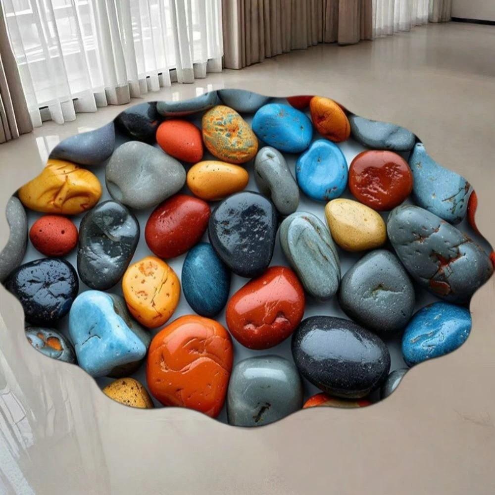 Chinese-style Cobblestone Carpet Nordic Abstract Door Rug Creativity Bathroom Floor Mat  Home Decor