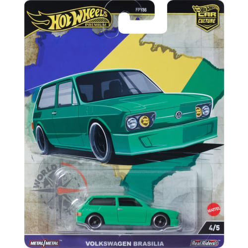 Hot Wheels Car Culture World Tour Volkswagen Brasilia Vehicle Toy Miniature Car, Ages 3 and Up, Green, HRV82