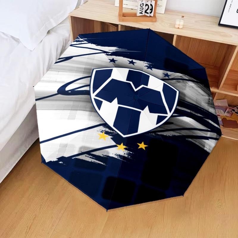 1PC C.F.Monterrey Football Crest Art Printed Umbrella Folding Umbrella, Automatic Umbrella 8-Frame for Travel, Camping Fan Gifts Christmas Gifts
