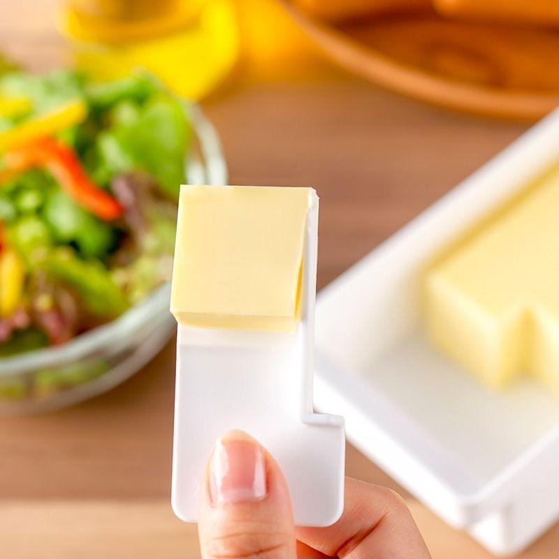 1Pc Butter Dish with Cover Butter Fresh-keeping Box with Cutter Slicer Countertop Butter Box for Home Cheese Storage Box