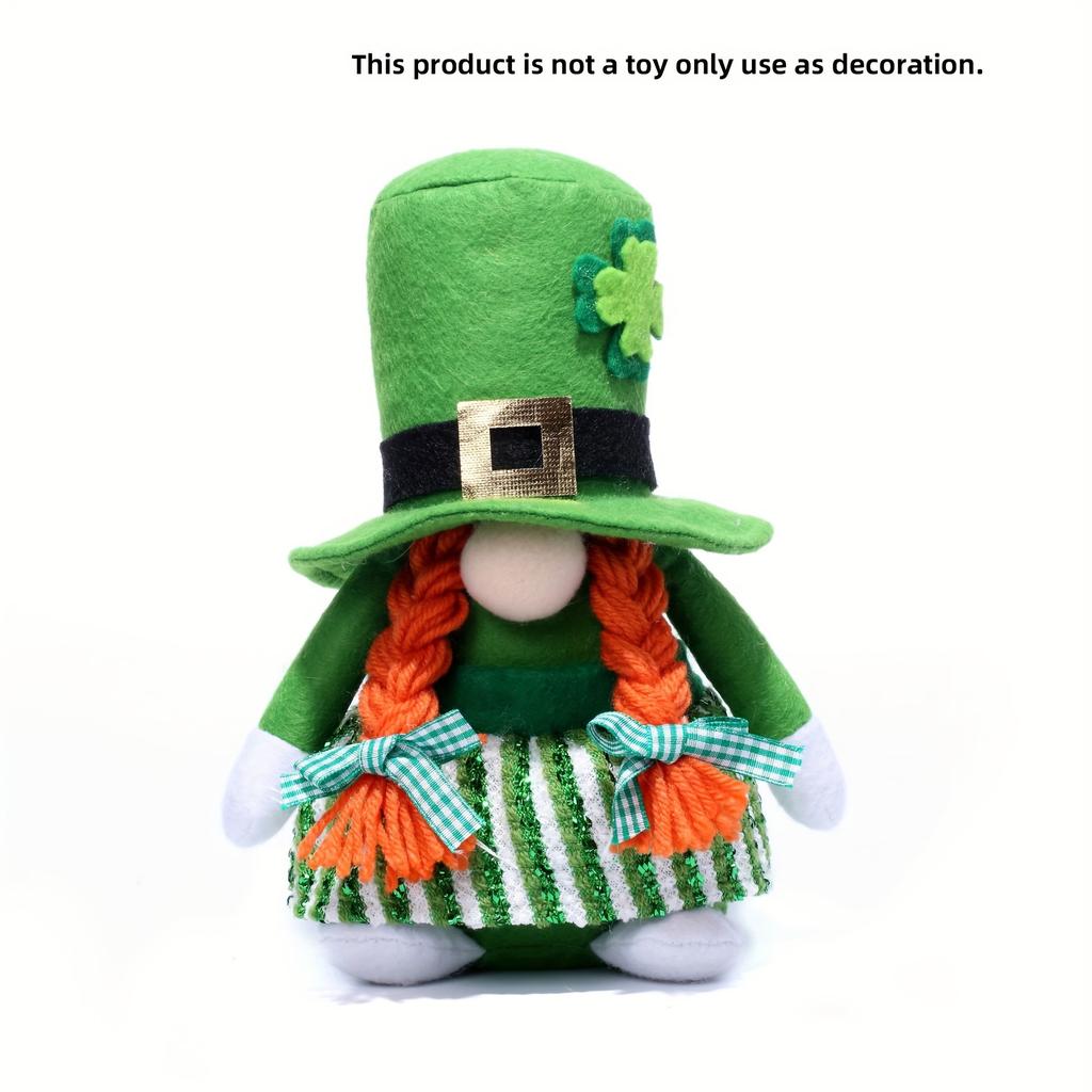 Green Top Hat Faceless Doll Ornament, Indoor Decoration for Spring Festival Decor Home Decor
