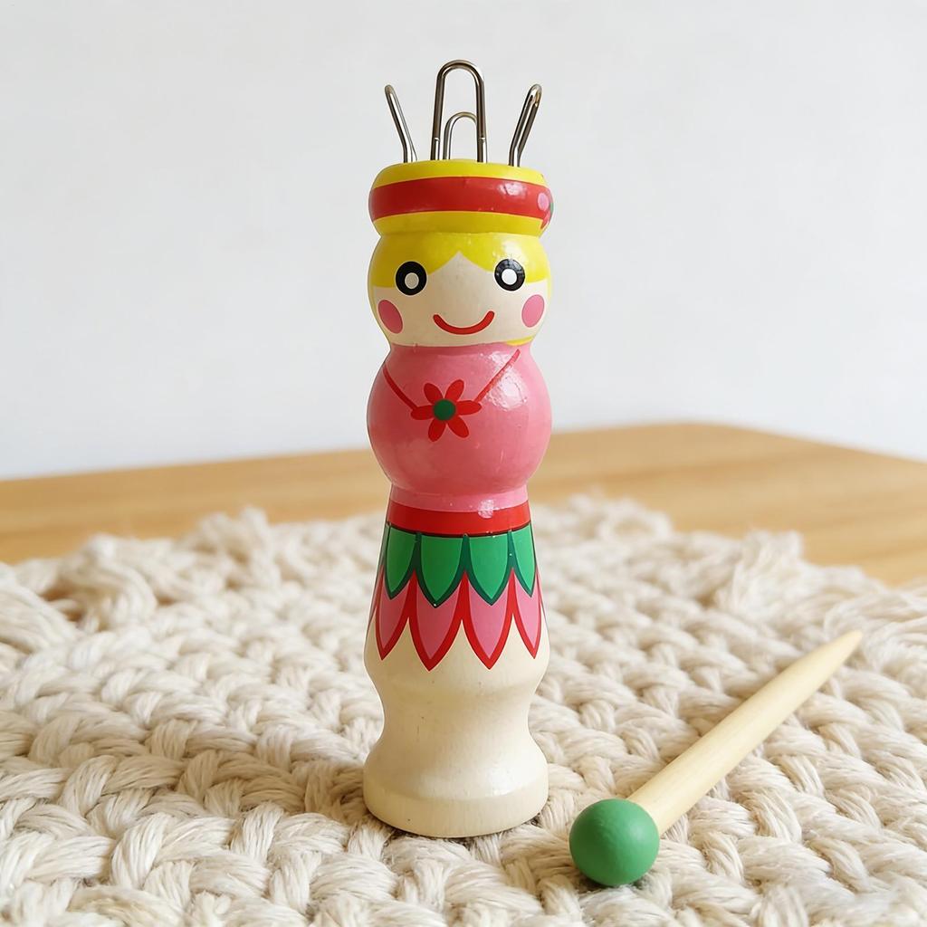 Weaving Tools Cute Doll Design Making Gadgets Wood Weaving Tools for Bracelet Rope Ornament Grandma Lover Adult Beginner
