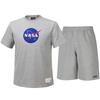 Nasa Unisex Baumwollmischung Trainings-T-Shirt + Knielange Baumwollshorts Set [Hellmeliert]