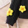 Girls' Floral Knit Cardigan & Slim Fit Camisole Dress Set for Spring and Autumn