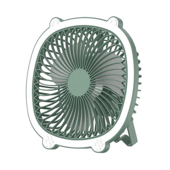 Desk Fan with 3 Adjustable Wind Speeds And Light Design USB Charging Hanging зелёный
