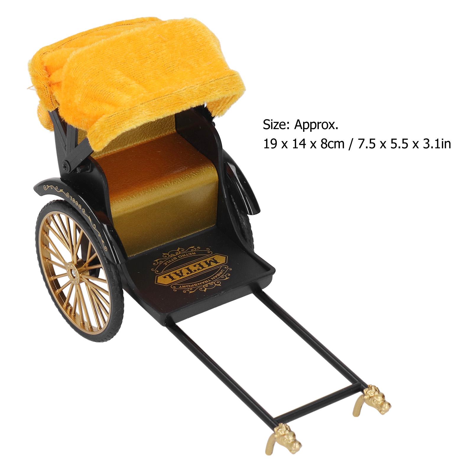 

Retro Rickshaw Model Exquisite Details Nostalgic Alloy Simulation Rickshaw Toy Rickshaw Decoration for Collect