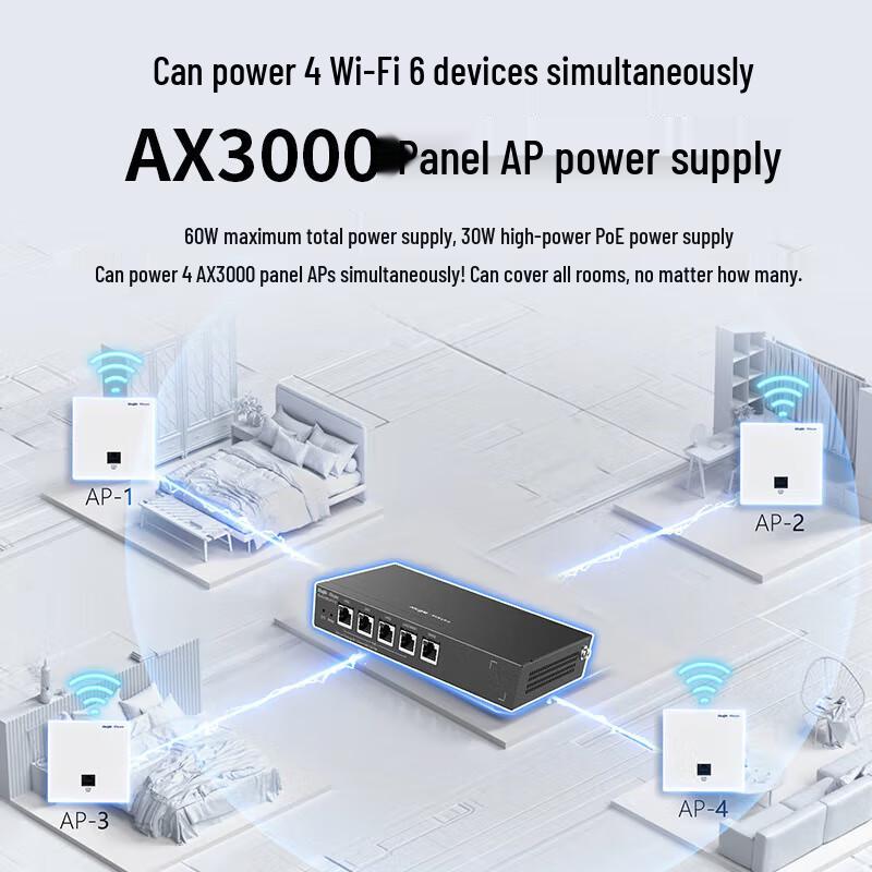 Ruijie RG-EG105G-P-E V2 5-Port Gigabit PoE SD-WAN Gateway Router (CN Version)