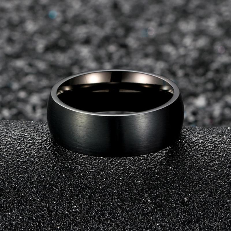 Klassische Männer Edelstahl Ringe Schwarz Solide Einfache Vintage Ringe Für Männer Hochzeit Bands Weihnachten Party Schmuck Geschenk