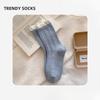 Sock Children's Spring/summer Lace-up Striped Mid-calf Socks with Loose Openings and No Bones, Plush Cotton Socks