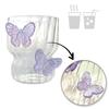 Fluted Glass Wavy Walls Butterflies Purple For Drinks 260 Ml 1Pc