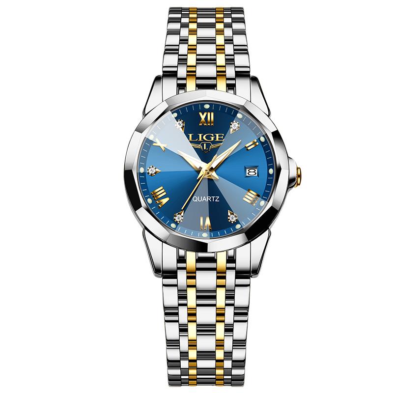 LIGE Women's wristwatch Luxury Waterproof Women's Watch Fashion Elegant ladies watches for women Quartz reloj de mujer+BOX