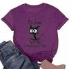 Women's Top Cat Print Short Sleeve T-Shirt