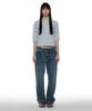 PARTIMENTO WOMEN Pwc Henley Neck Three-Quarter Sleeve Tee_Melange