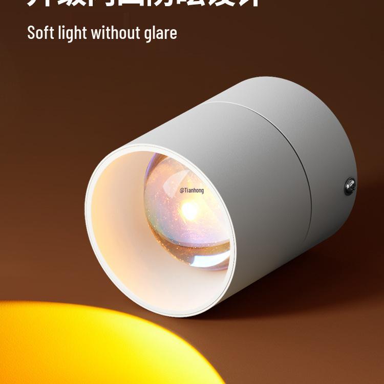 Adjustable Surface-Mounted Spotlight for Home and Shop Lighting