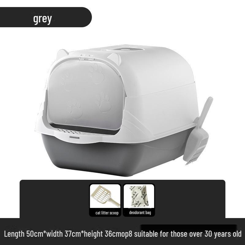 Large Enclosed Cat Litter Box with Door, Anti-Splash & Deodorizing