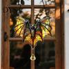 Halloween Window Decor 2D Acrylic Decoration with Chain, Bell, Stained Glass Ghost Bat Festive Wall Hanging Pumpkin Suncatcher Decor, Ornament