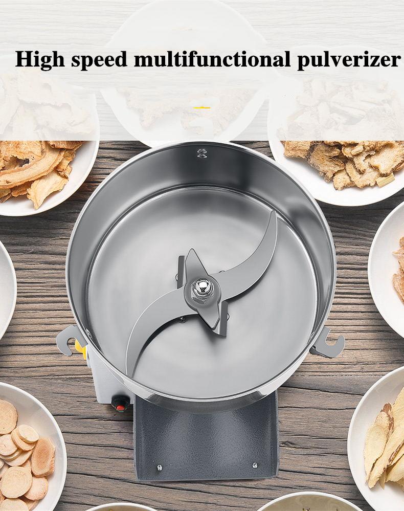 2500G Home Medicine Flour Crusher Dry Food Grinder Mill Grinding Machine Gristmill Grains Coffee Other Dry Foods Household