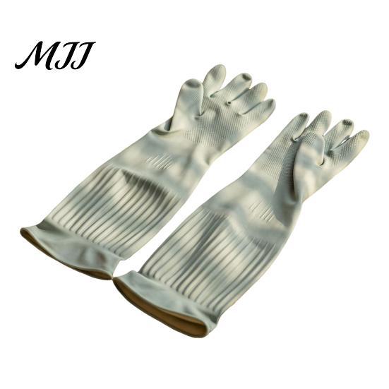 Kitchen Dishwashing Supplies Extended Waterproof Gloves, Anti-slip Grip Natural Latex Elbow Length Cleaning Accessories Protective Durable Gloves for