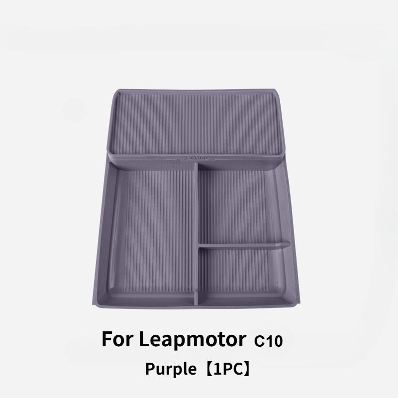 For Leapmotor C16 C10 Car Center Console Lower Storage Box Silicone Double-Layer Organizer Box Modification Interior Accessories