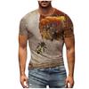 Summer Round Neck Honey Bee 3D Print Top Fashionable Casual Short Sleeved Men's T-shirts