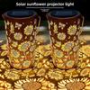 Sonnenblumen-Solar-Gartenleuchte mit Metallskulptur für die Außendekoration des Gartens