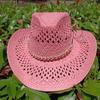 Leather Western Cowboy Hat Men'S Gentleman Godfather Hat Pu Material Panama Cowboy Hat Jazz Hat  Sombrero Para Hombres