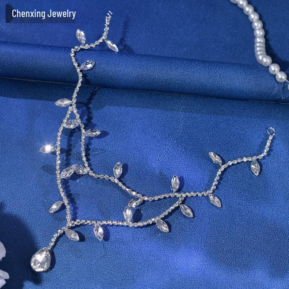 

Chenxing CX495 Богемский кристалл Лист Капля Страз Налобное украшение