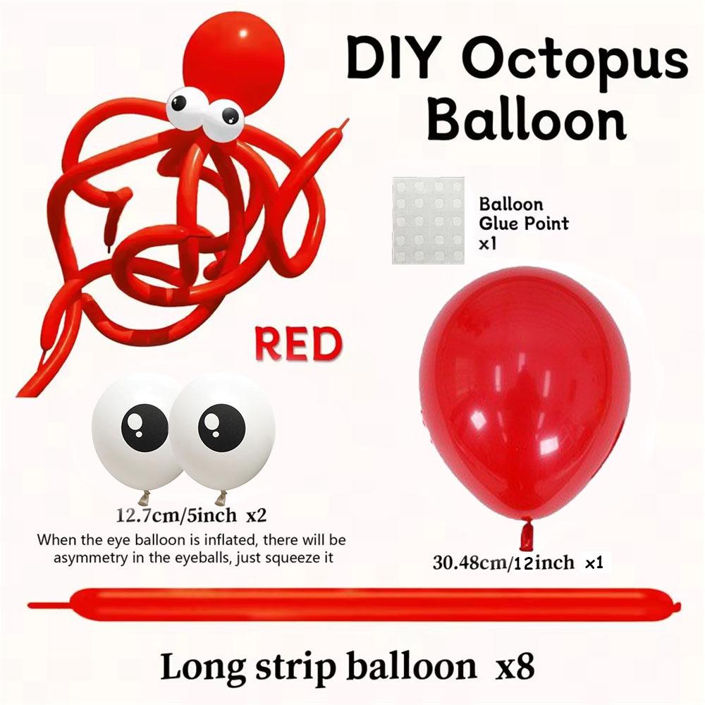 Octopus Shaped Balloon 260Q High-End Long Balloon Latex Twisted Balloon for Birthday, Wedding, Bridal Shower, Holiday Party