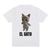 El Gato Sad Crying Cat Munchkin Kitty Meme T-shirt Womens Fashion Short Sleeved T-shirt T-shirt Street Wear Casual Tops