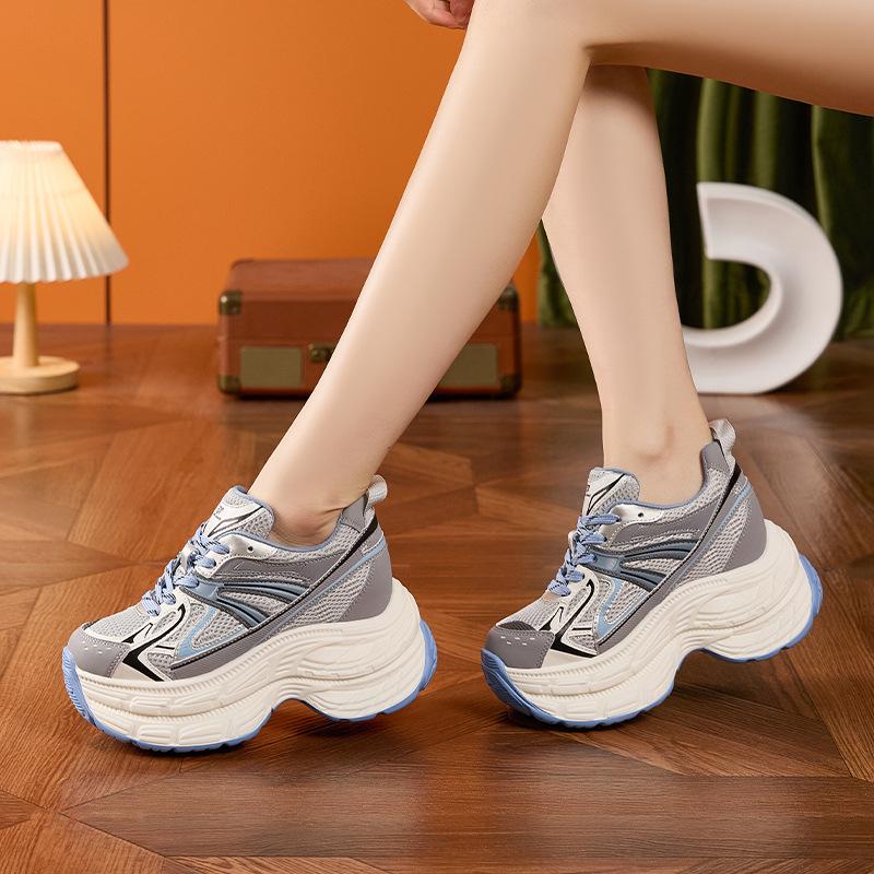 Platform Dad Shoes Women's 2025 Spring and Summer New Casual Shoes Fashionable Versatile Muffin Shoes Small Inner Height Increase Women's Shoes