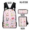 Classic Novelty Funny animals 3D Print 3pcs/Set pupil School Bags Laptop Daypack Backpack Inclined shoulder bag Pencil Case