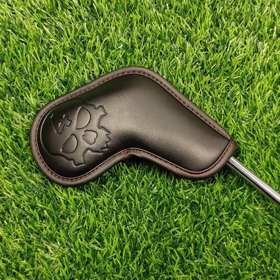10Pcs Golf Iron Headcover Number Letter Skull Waterproof Faux Leather Golf Club Head Protector Cover Kit Golf Accessories