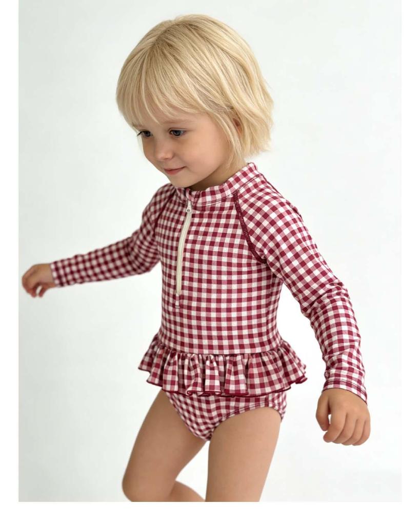 Flickornas Blommig Spetsig Baddräkt i Ett Del för Spädbarn och Småbarn