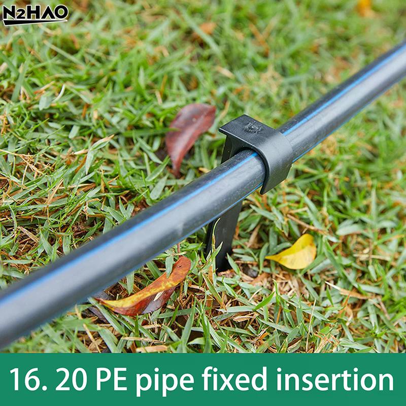 50Pcs DN16 C-Type Ground Stakes Garden Lawn Mower Peg For PE Pipe Drip Irrigation Hose Tube Holder Ground Stakes