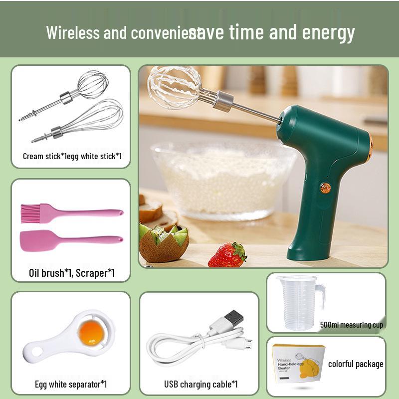 

Беспроводной электрический венчик и взбиватель для крема и яичных белков, мини-домашний миксер.
