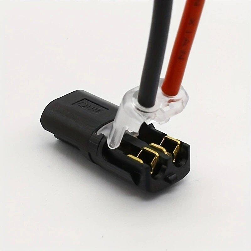 10/20pcs 2 Pin 2 Way Universal Compact Wire Terminals, No Wire-Stripping Required, Toolless Spring Wire Connectors, Quick Splice