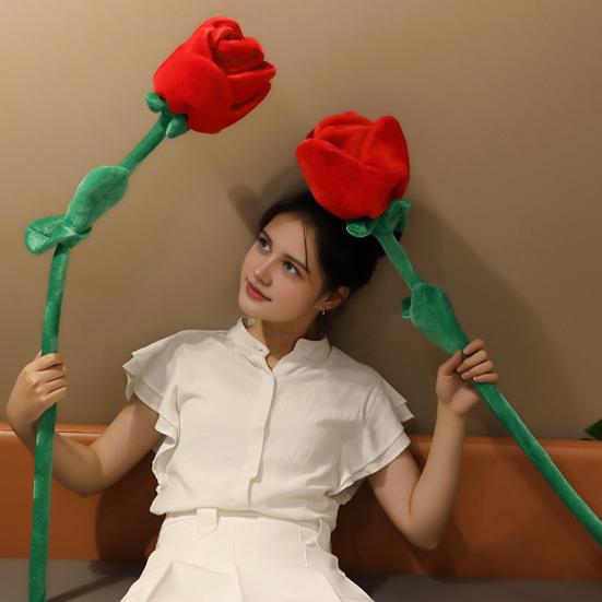 85cm/100cm Imitation Rose Realistic Soft Plush Flower Healing Decompressing Safe Never Withering Bouquet Home Decor